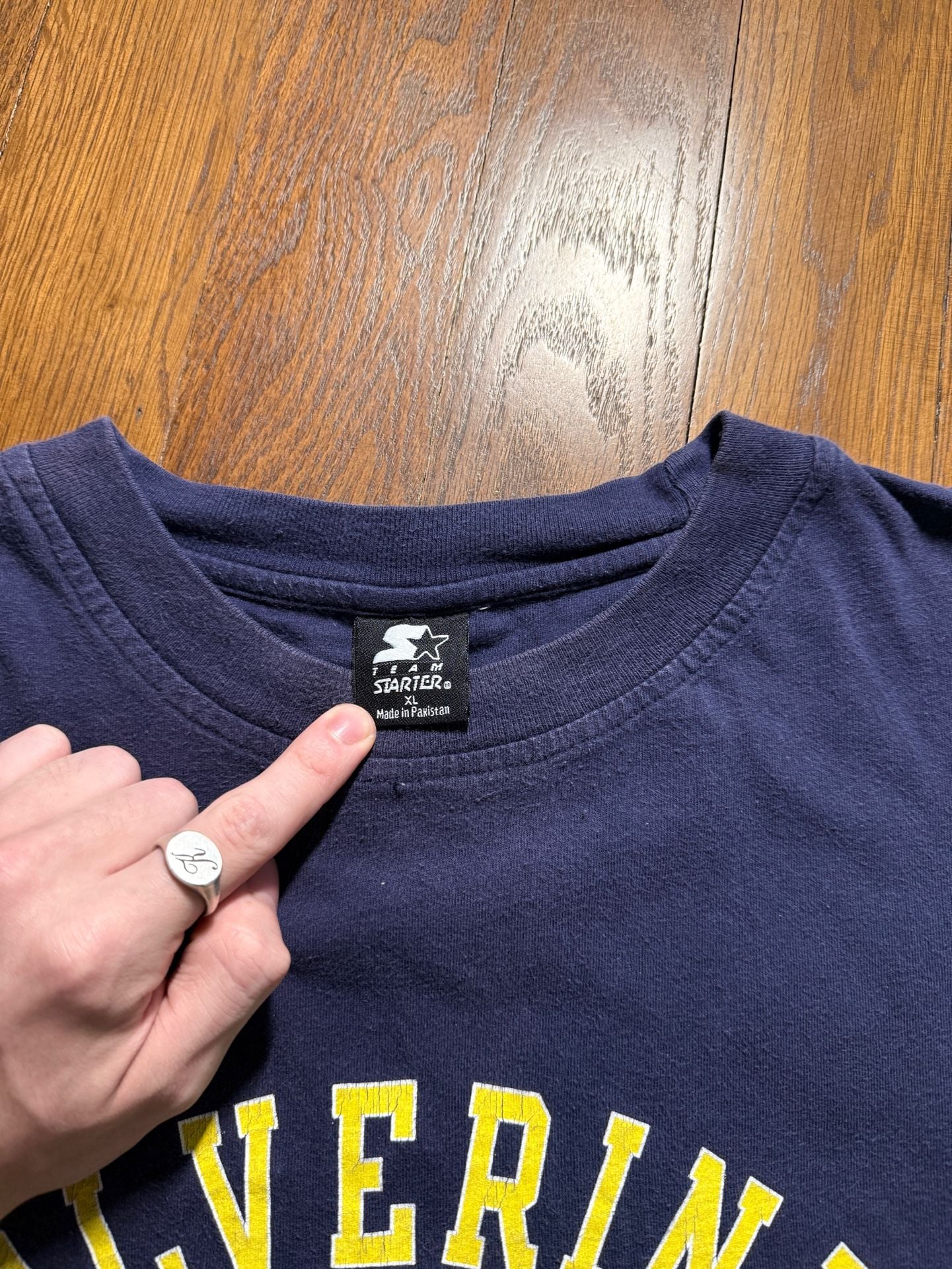 Team Starter Michigan Wolverines T-Shirt Size XL Blue Football 4