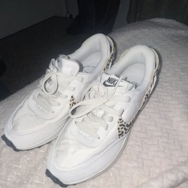 Nike Waffle Debut Leopard White Black Sneakers