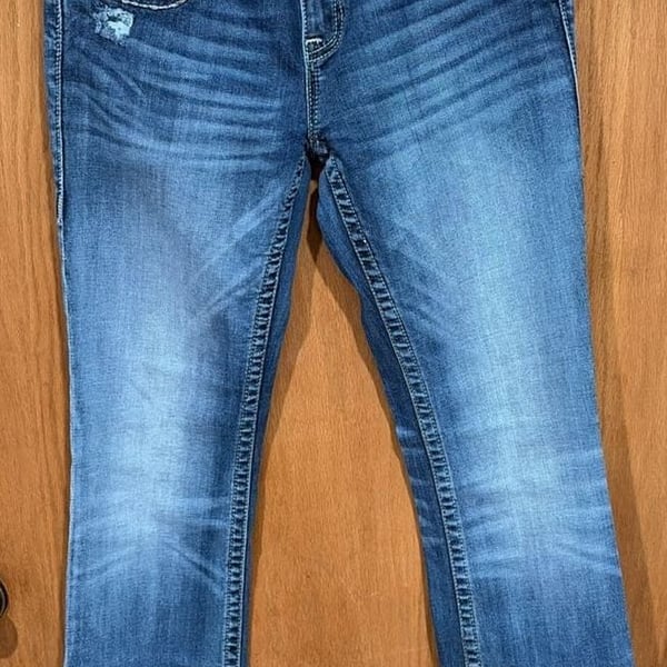 Vigoss The New York Bootcut Jeans Size 11/12 Blue Embellished