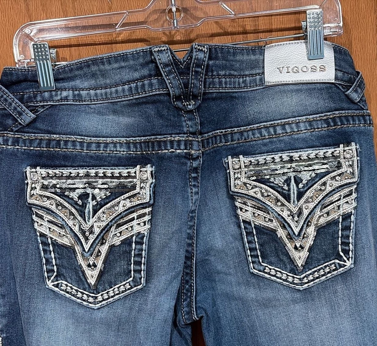 Vigoss The New York Bootcut Jeans Size 11/12 Blue Embellished 6