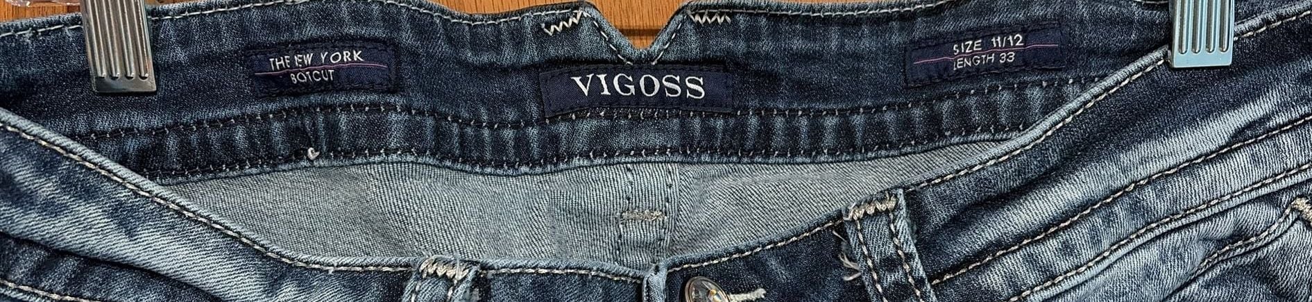 Vigoss The New York Bootcut Jeans Size 11/12 Blue Embellished 4