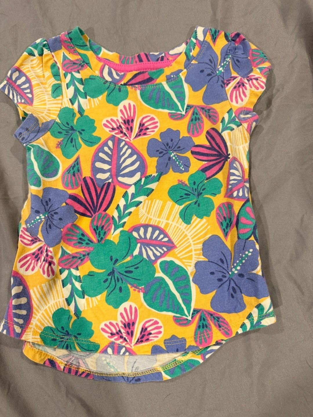 Cat & Jack Floral Shirt Size 18M Yellow 2