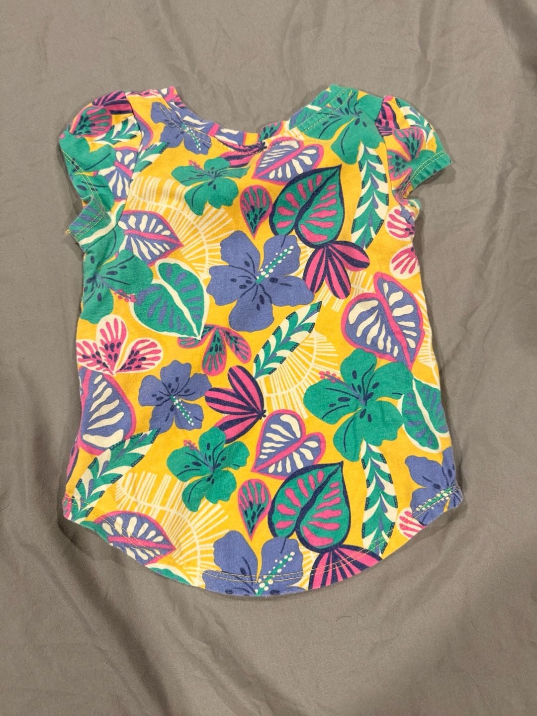 Cat & Jack Floral Shirt Size 18M Yellow 5