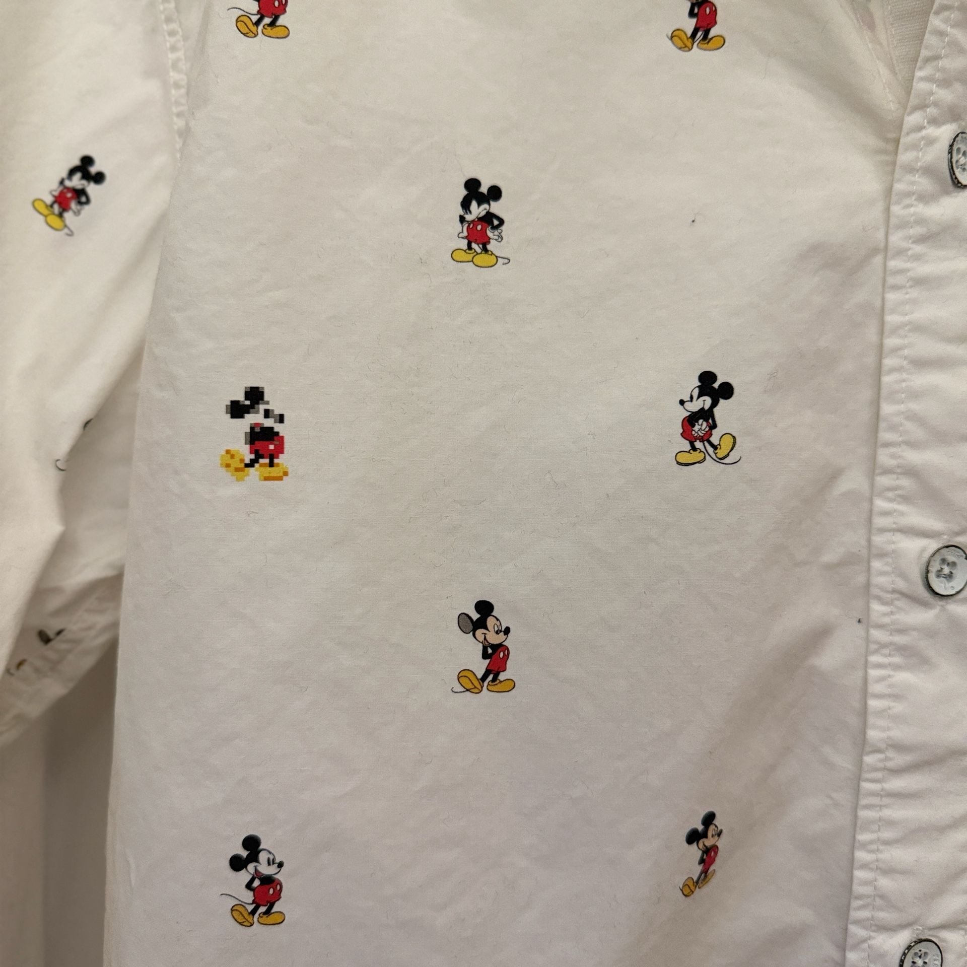 rag & bone Mickey Mouse Button Down Shirt Size S White 5