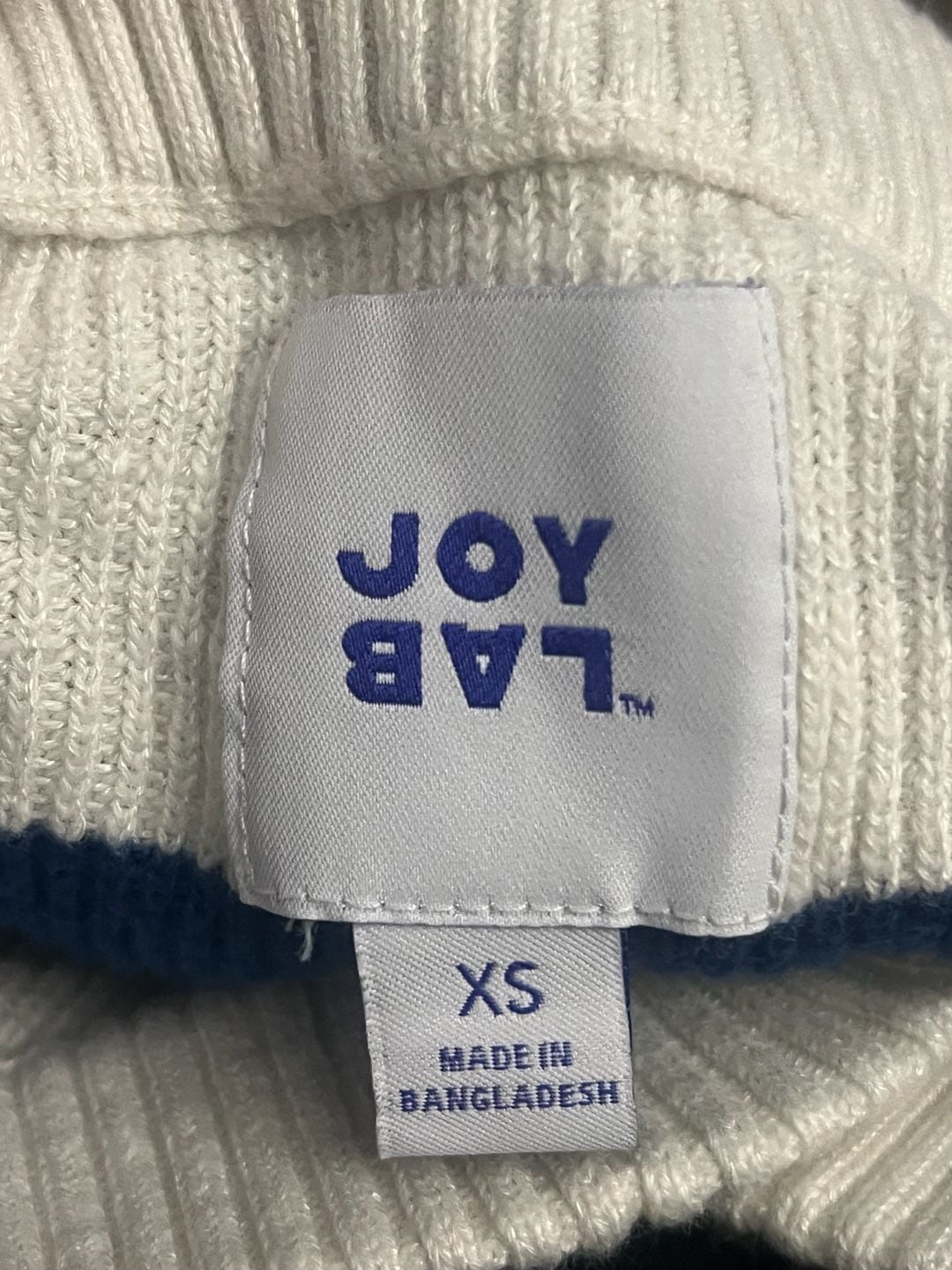 Joy Lab Blue White Striped V-Neck Sweater XS 7