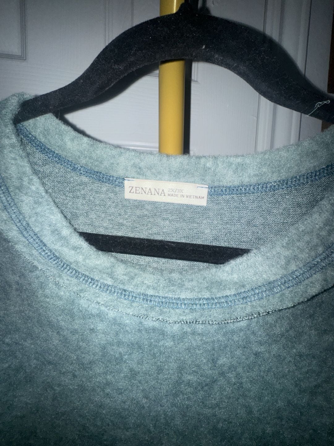 Zenana Brushed Hacci Knit Top Size 2X/3X Green Pocket 3