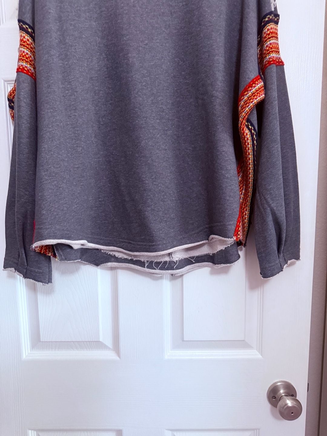 Natural Life Knit Trim Sweatshirt Size S/M Charcoal 7