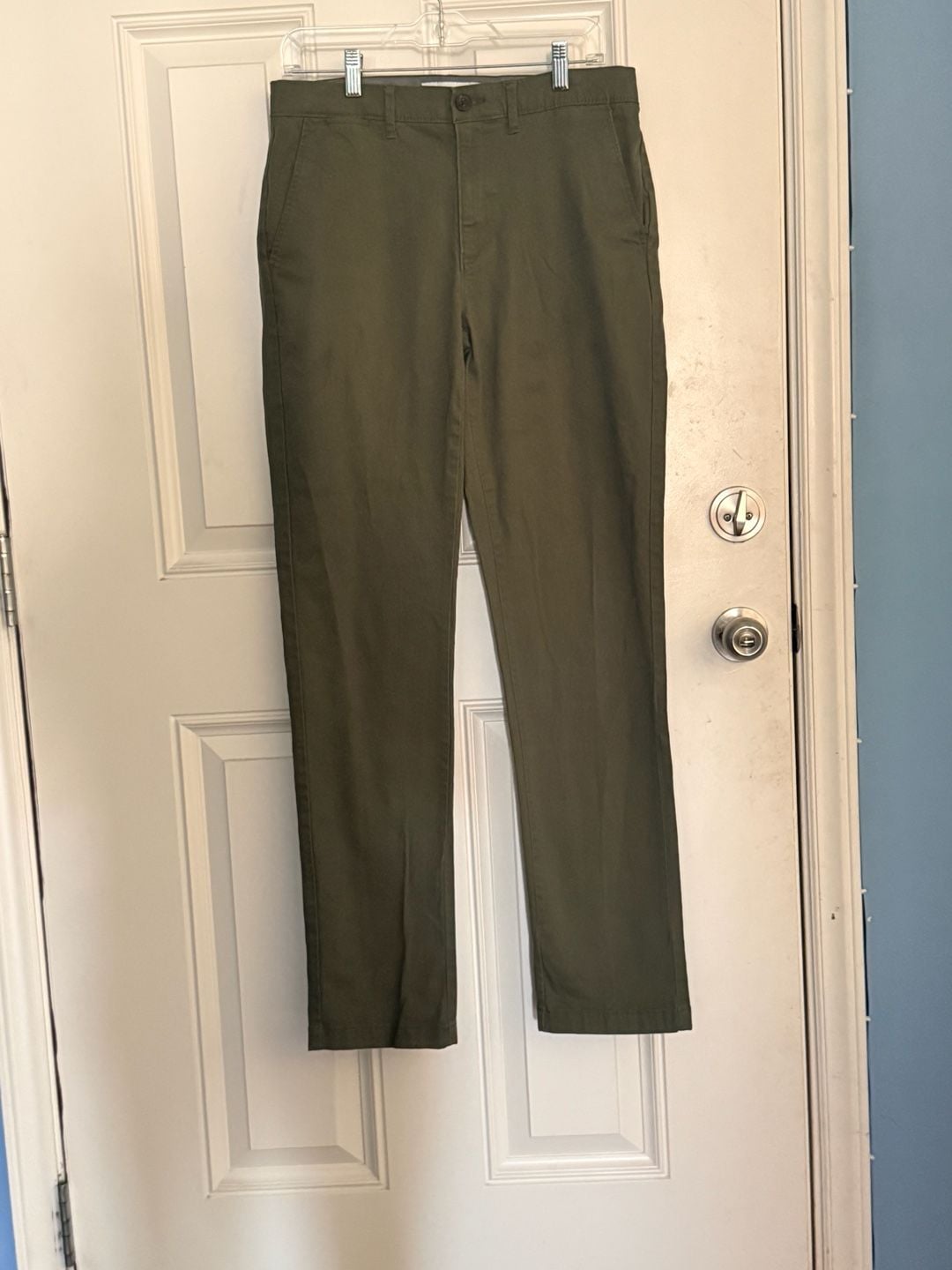Amazon Essentials Chino Pants Size 30W x 34L Green Cotton Blend Straight Fit 2