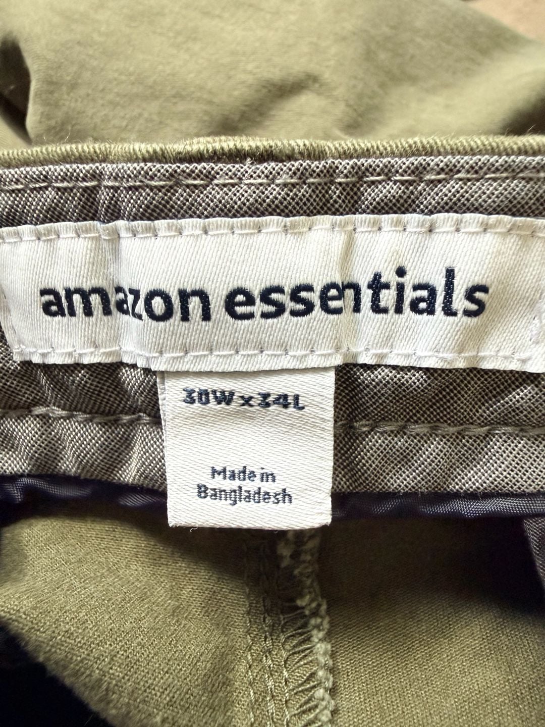 Amazon Essentials Chino Pants Size 30W x 34L Green Cotton Blend Straight Fit 5