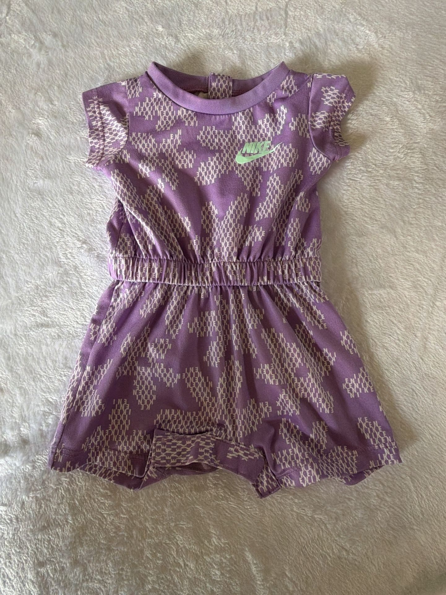 Nike Romper Size 3M Purple White Logo Graphic Baby Girl Jumper 1