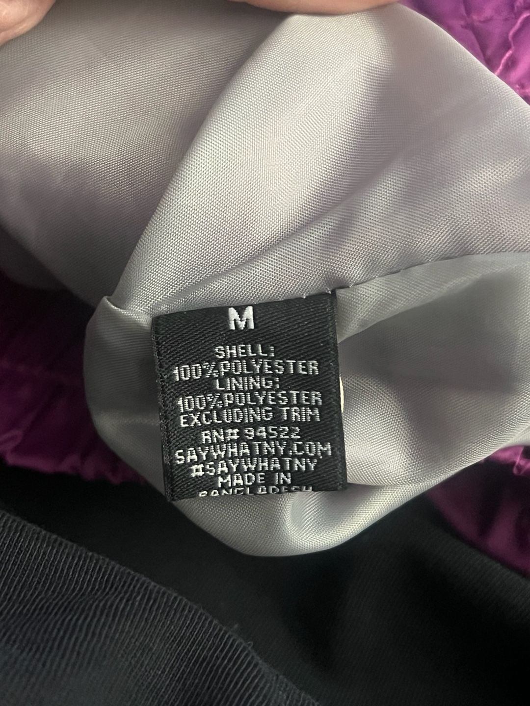Say What Purple White Windbreaker Jacket Size M Hooded 6