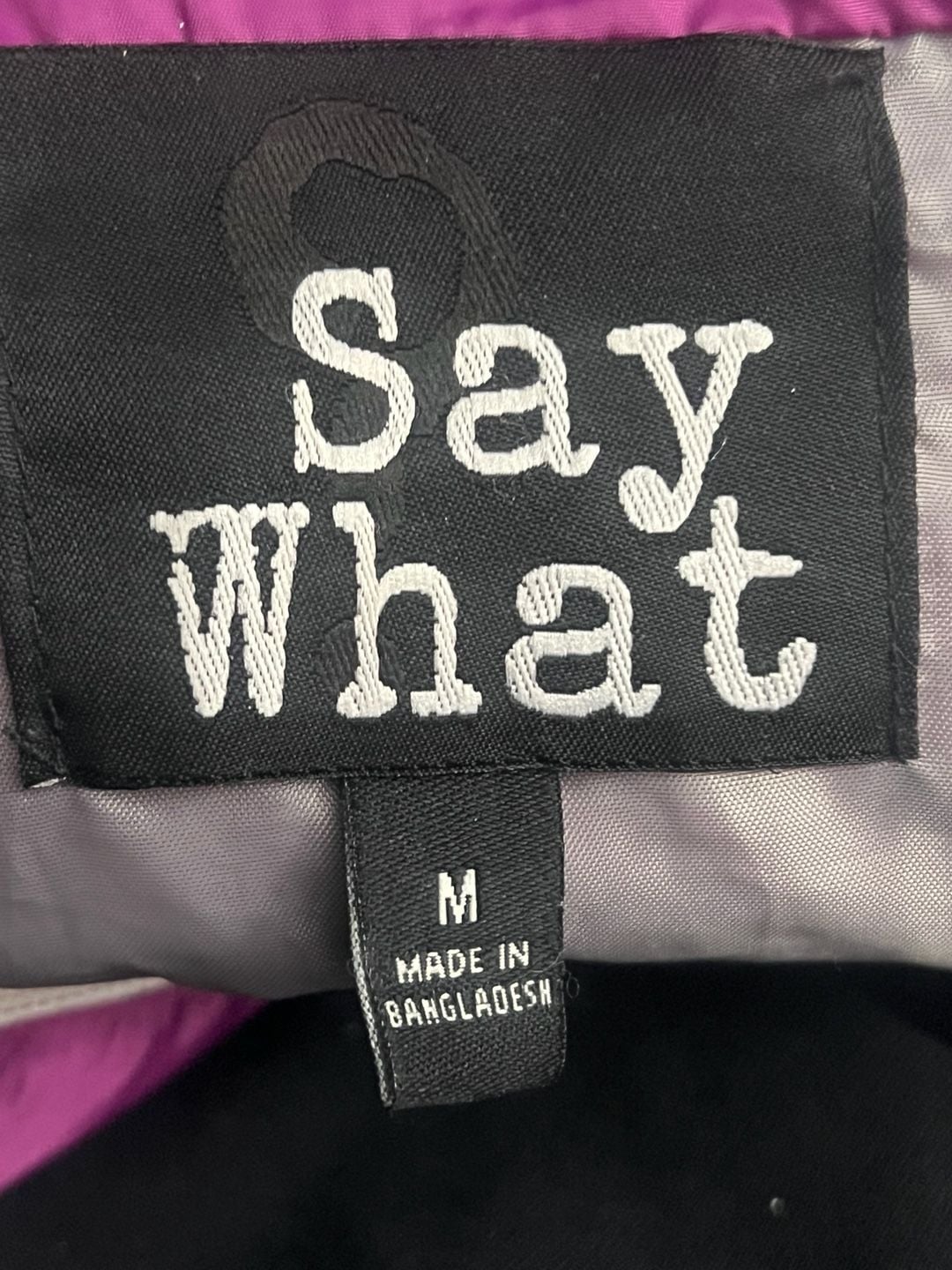 Say What Purple White Windbreaker Jacket Size M Hooded 7