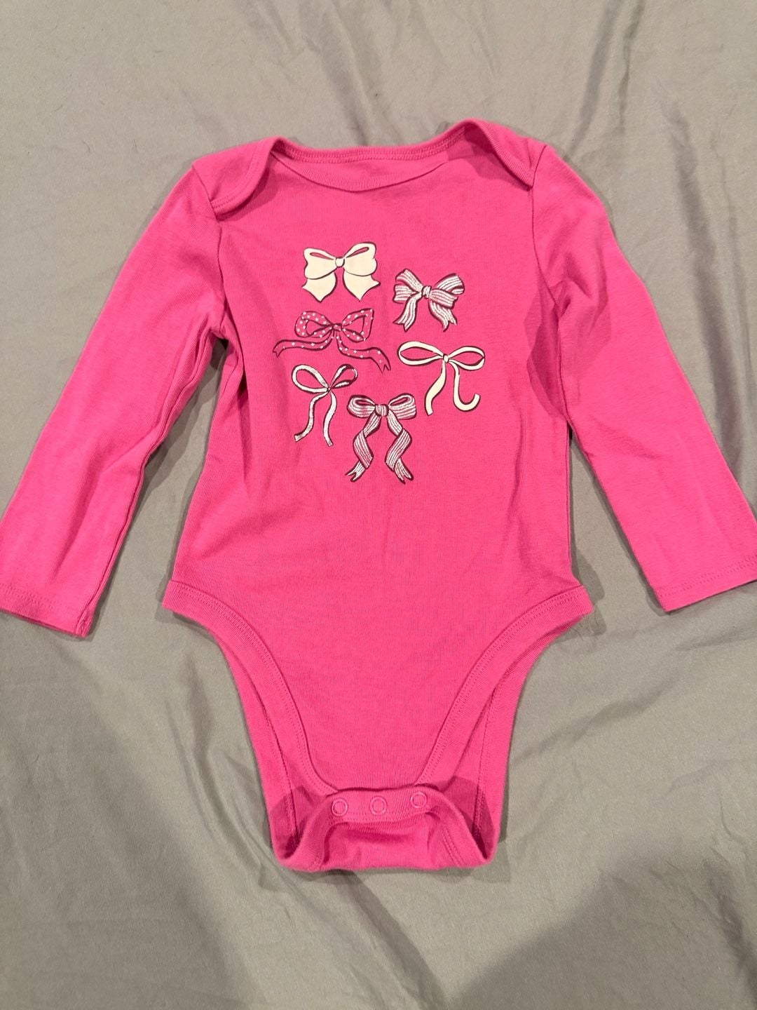 Jumping Beans Bodysuit Size 24M Pink Bows 2
