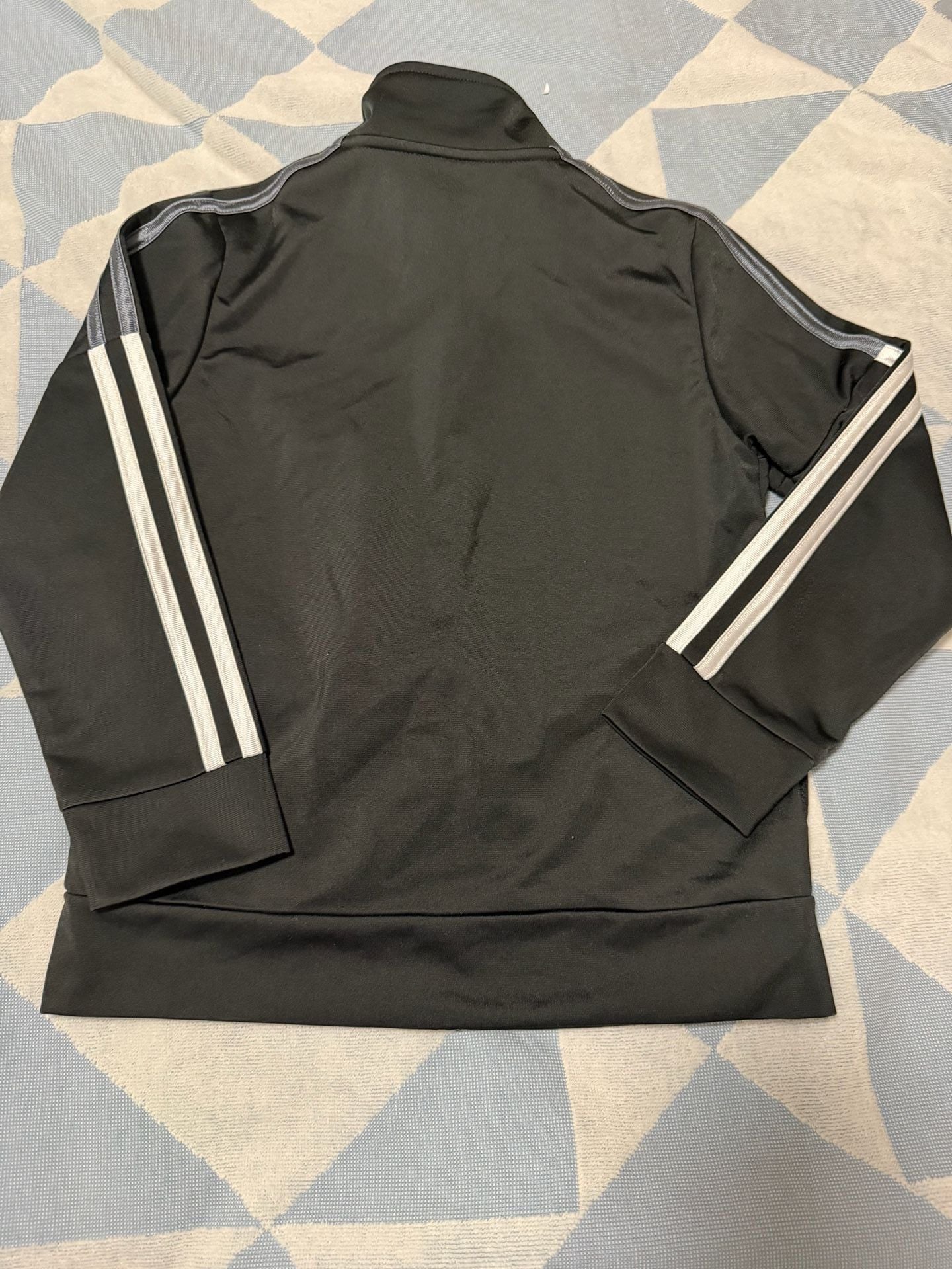 Kids Adidas Track Jacket Size 6 Black White Zip Up Athletic 5