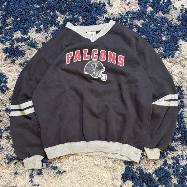 NFL Atlanta Falcons Sweatshirt Size Medium Black Vintage Crewneck