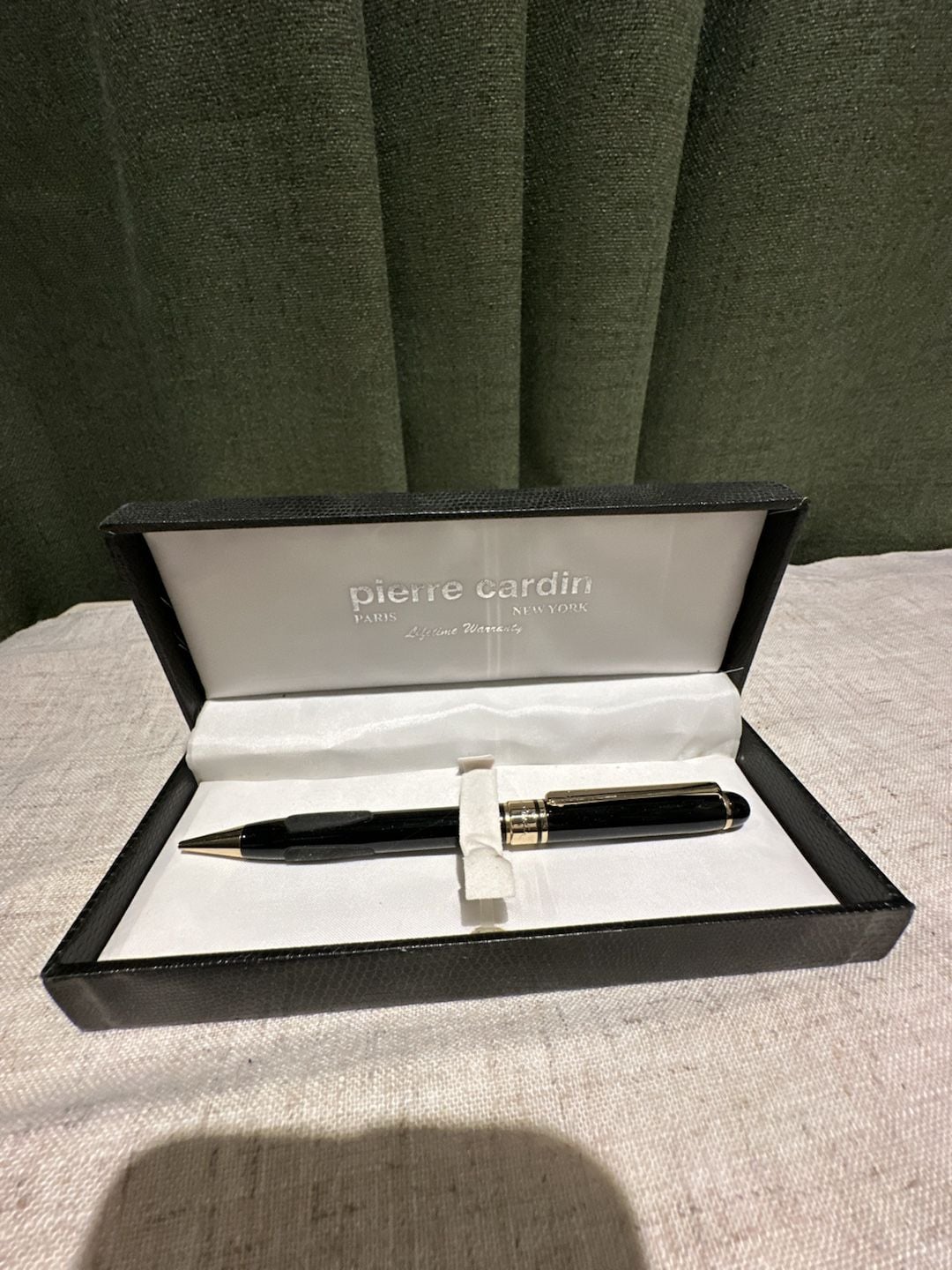 Pierre Cardin Ballpoint Pen Black Gold Trim in Box 1