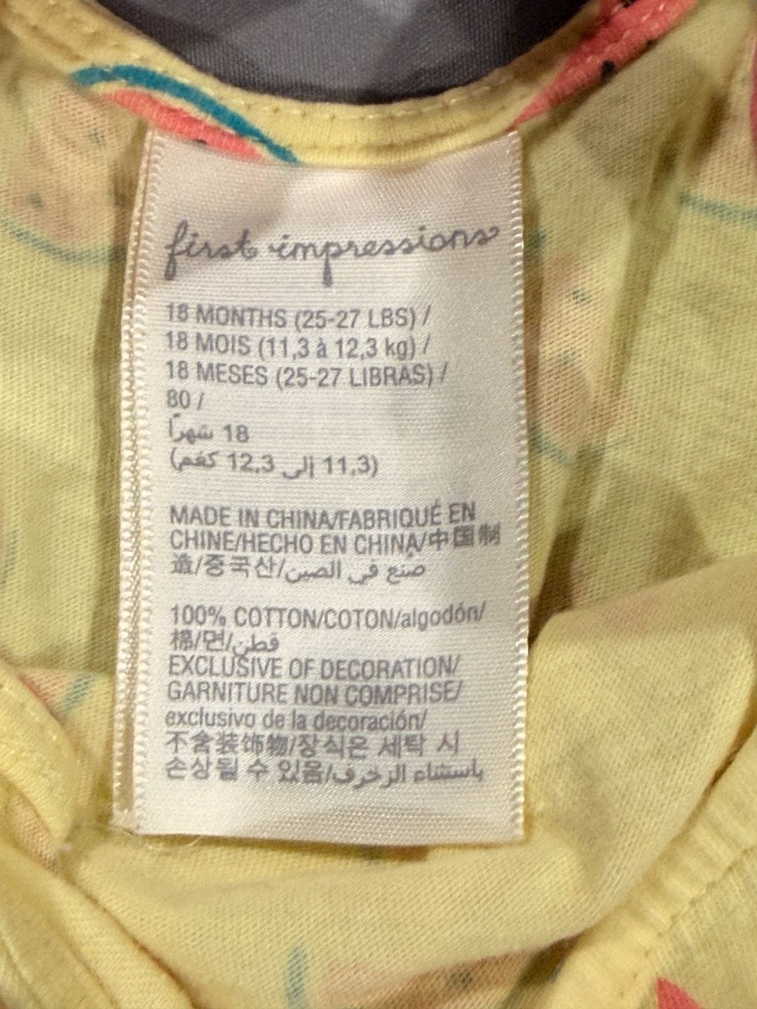 First Impressions Watermelon Romper Size 18 Months 4