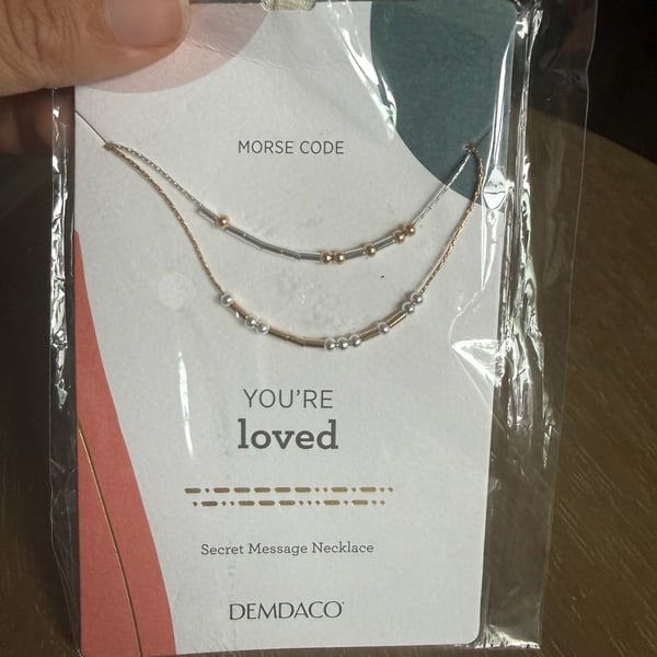Demdaco You're Loved Morse Code Secret Message Necklace