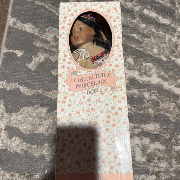 Collectible Porcelain Dolls Native American Girl Doll