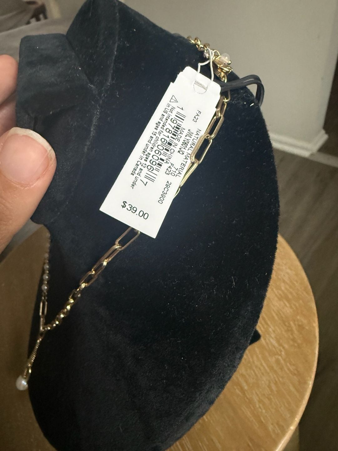 Lucky Brand Mixed Pearl And Paperclip Chain Lariat Necklace Gold 7