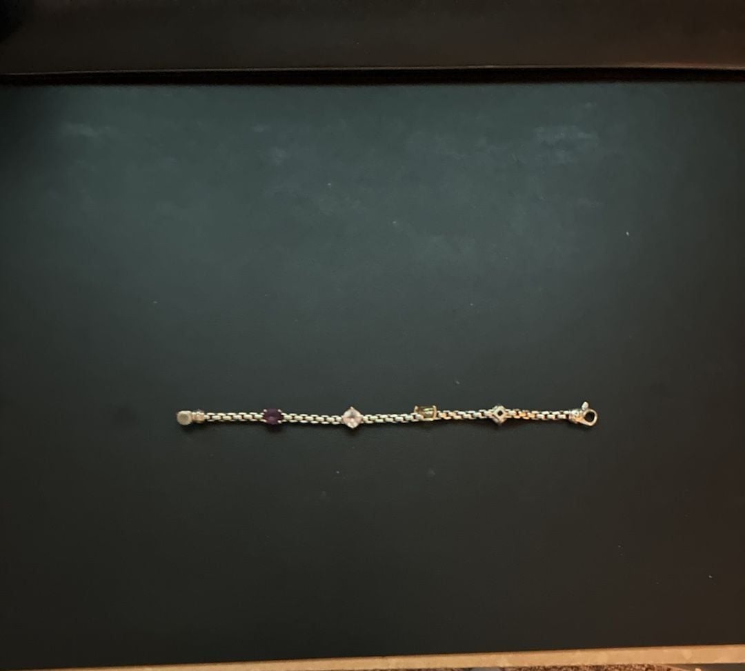 JAI Sterling Silver Multigemstone Station Bracelet 2