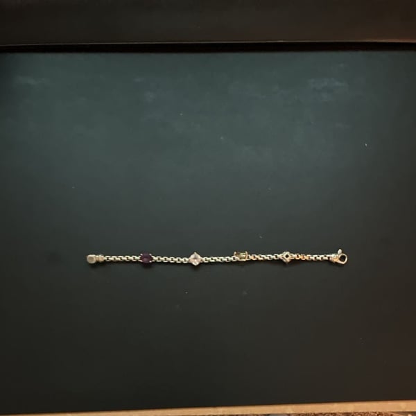 JAI Sterling Silver Multigemstone Station Bracelet