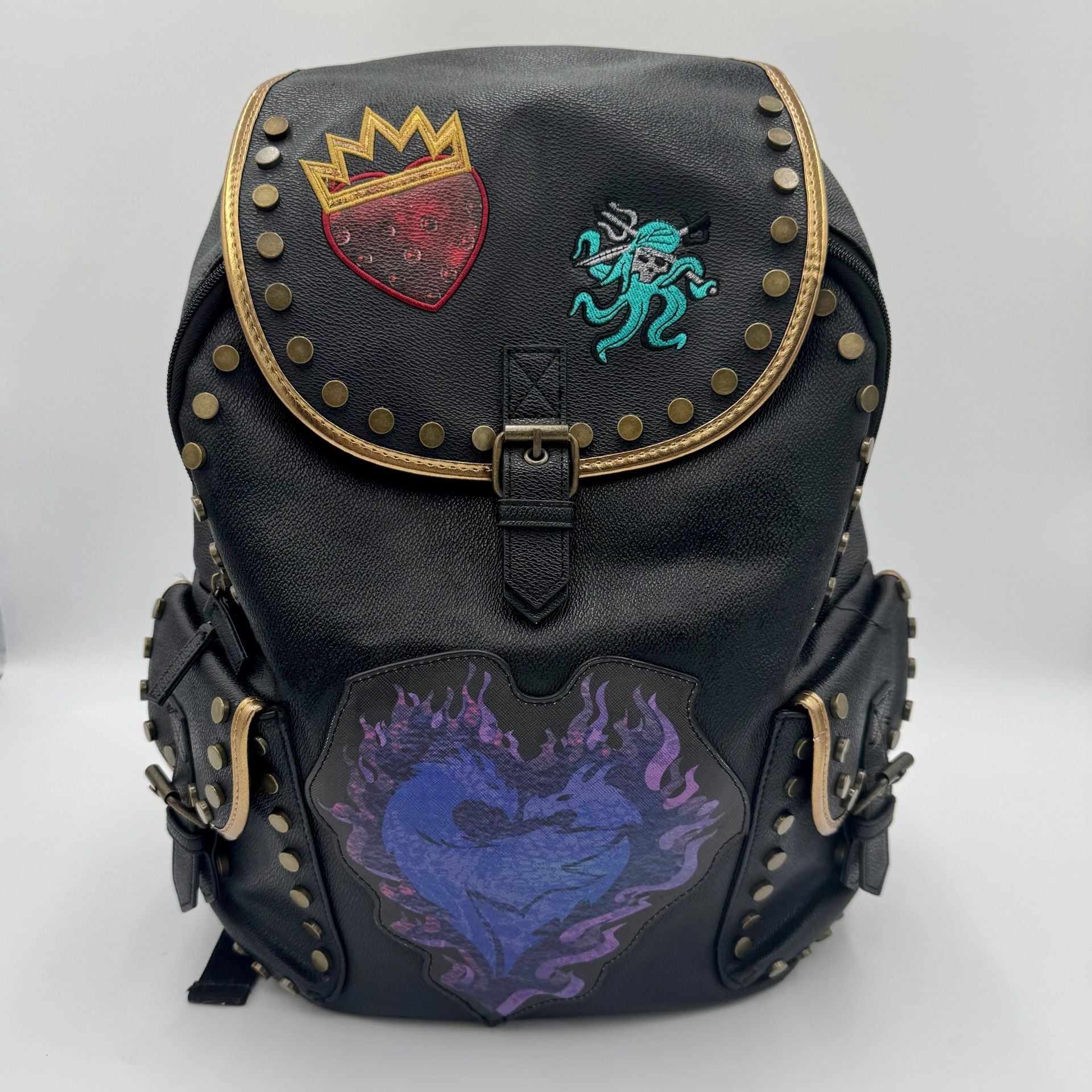 RARE Disney Store Descendants 3 Faux Leather Backpack Mal Evie Uma Senior Bag 2