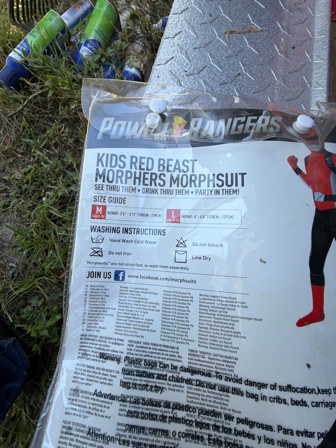 MorphCostumes Power Rangers Red Beast Morphers Morphsuit Size M 7