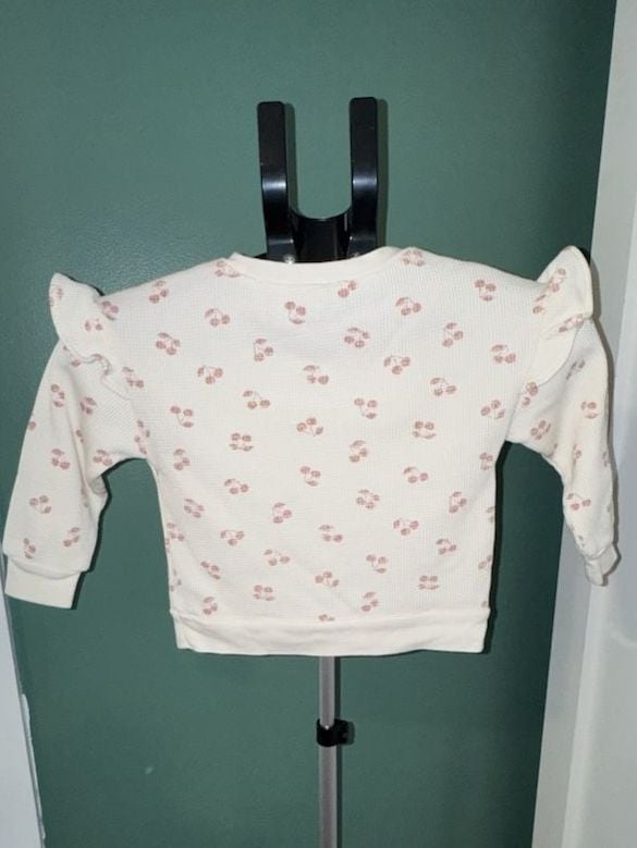 Carter's Thermal Pullover Size 3T Cherry Print Ruffle Shoulder 4