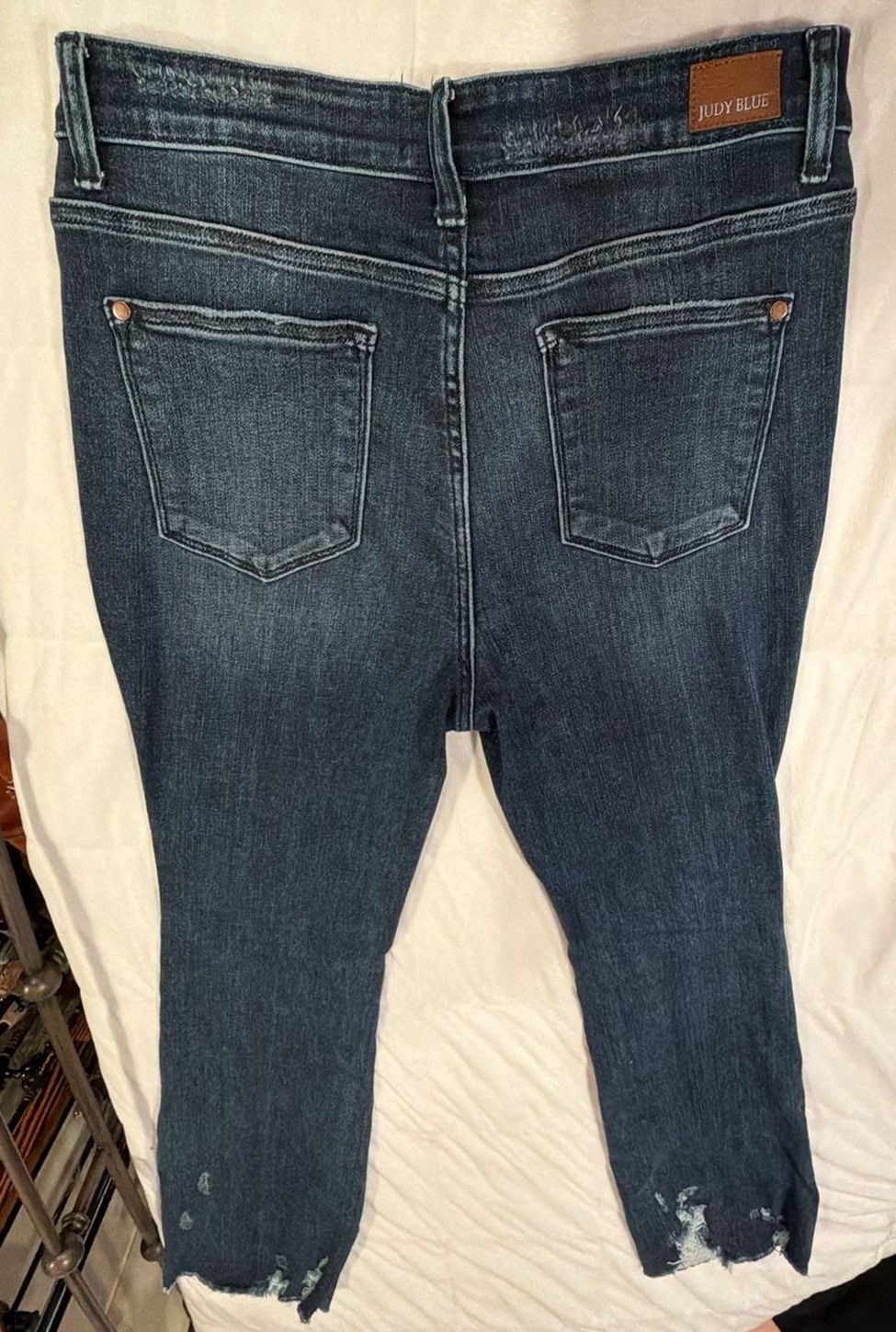 Judy Blue Slim Bootcut Jeans Size 15/32 Distressed Denim 9