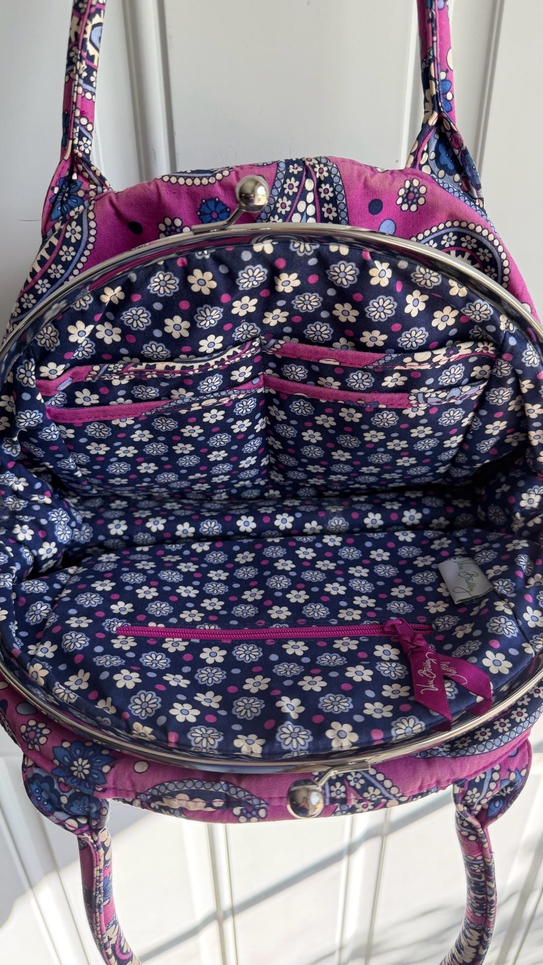 Vera Bradley Eloise Boysenberry Quilted Purse Shoulder Bag 4
