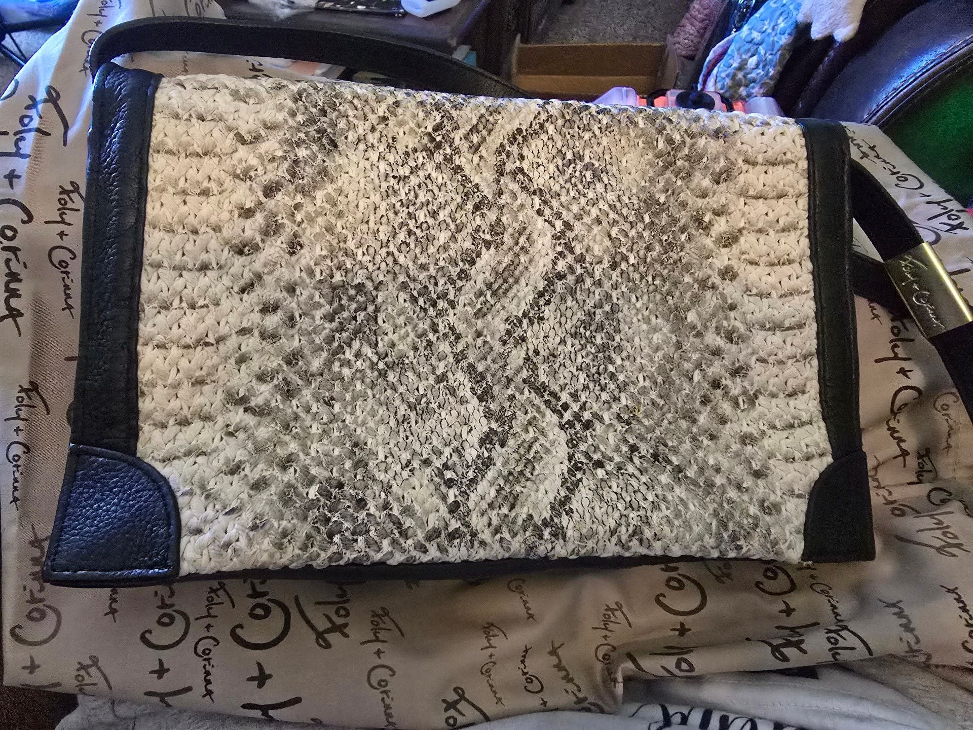 Foley + Corinna Framed Flap Crossbody Snake Embossed Leather Bag 3