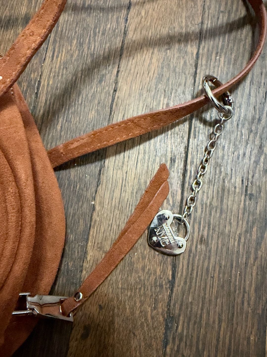 Madden NYC Brown Faux Suede Buckle Shoulder Bag Purse 4