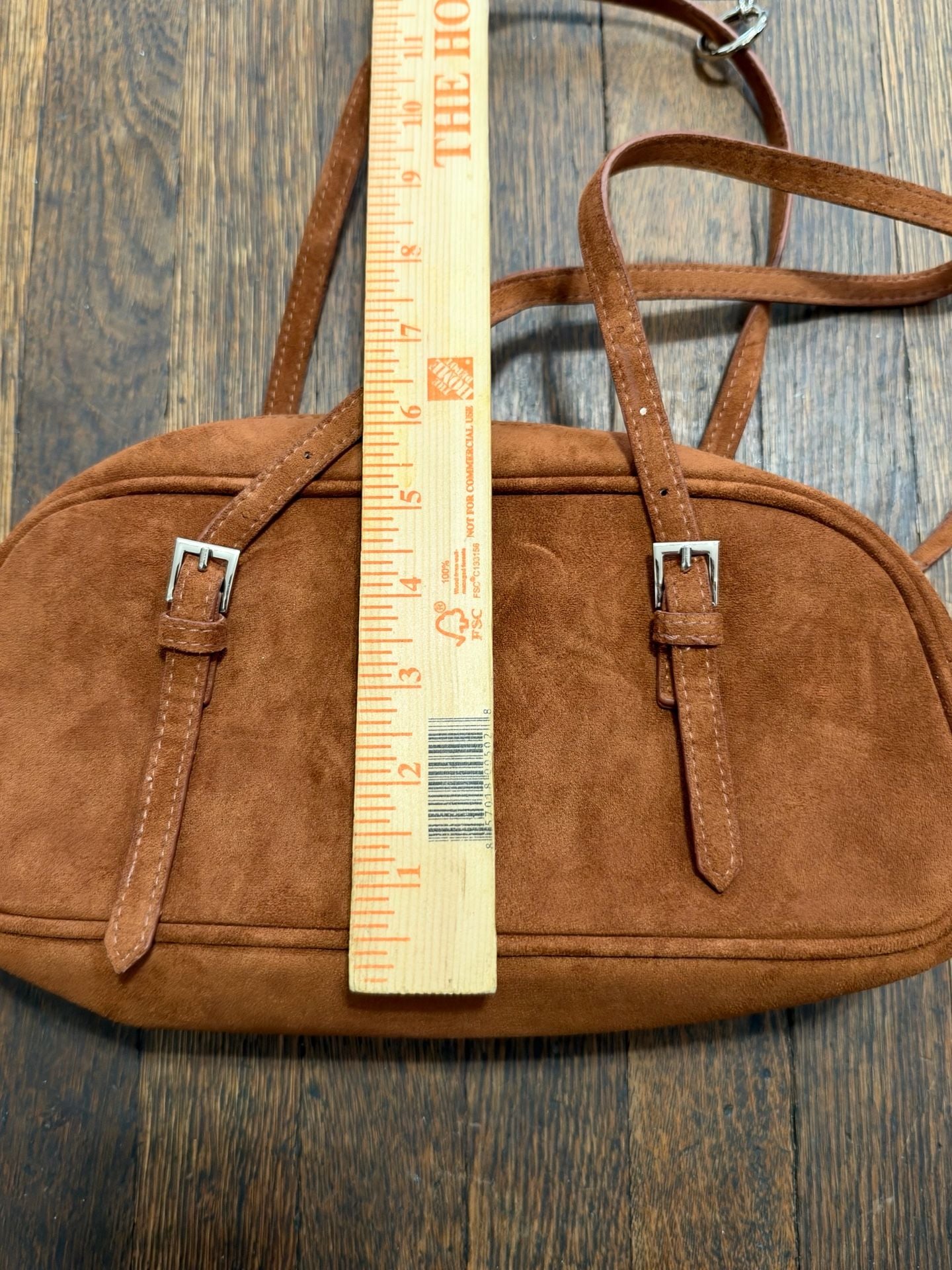 Madden NYC Brown Faux Suede Buckle Shoulder Bag Purse 8