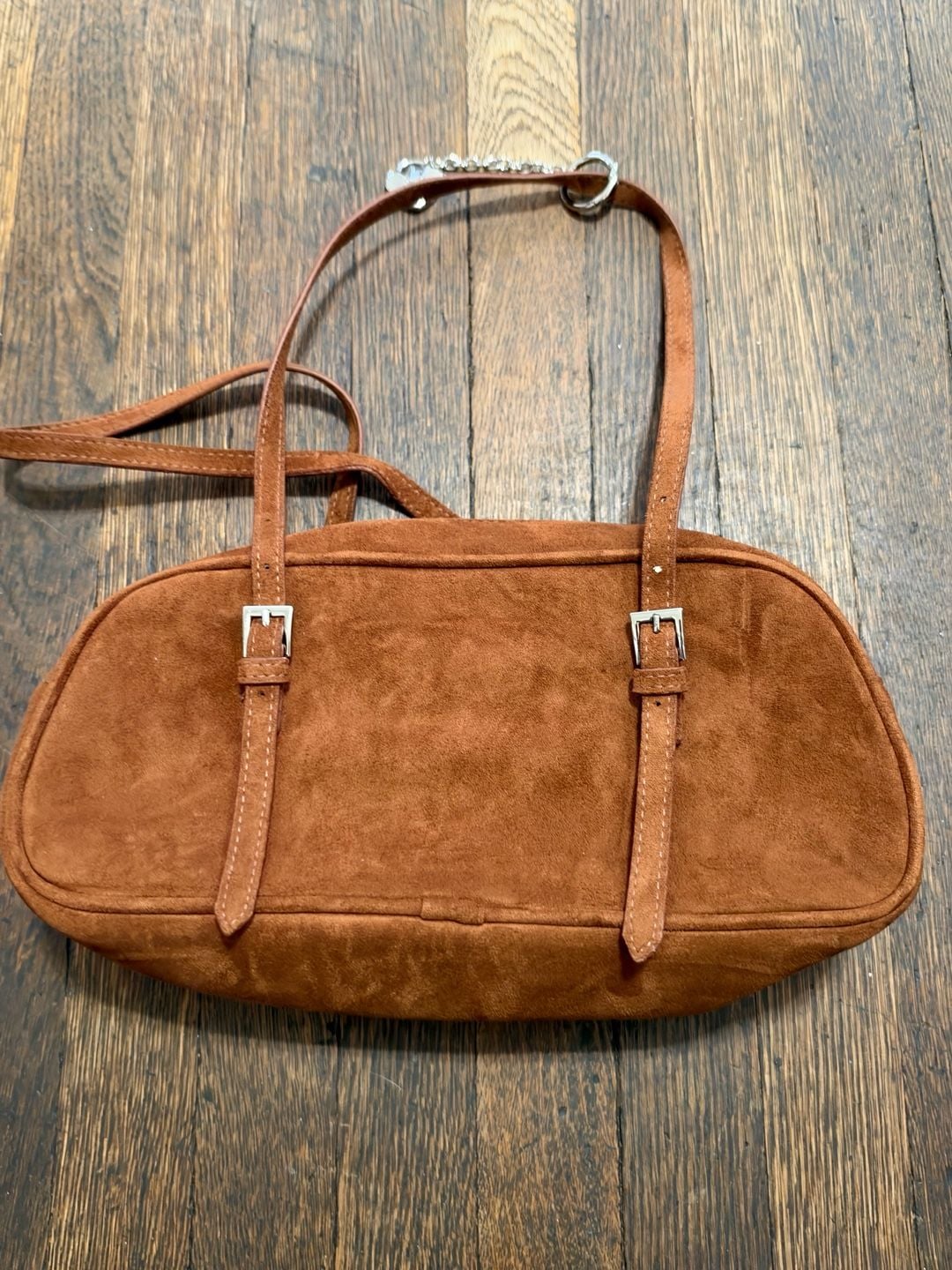 Madden NYC Brown Faux Suede Buckle Shoulder Bag Purse 9