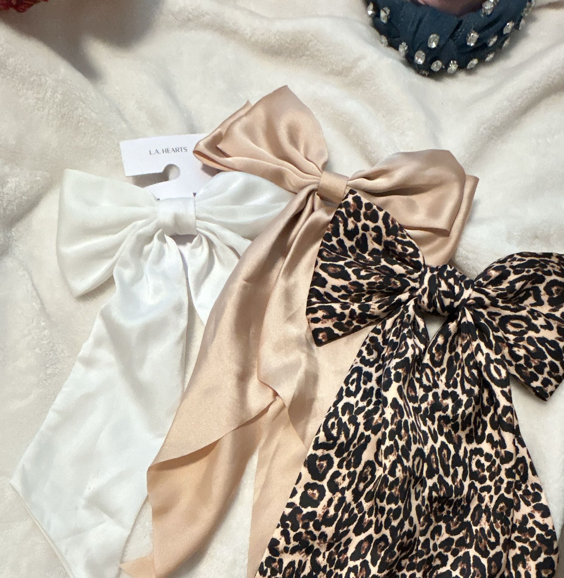 L.A. Hearts Satin Bow Hair Clip Set 1