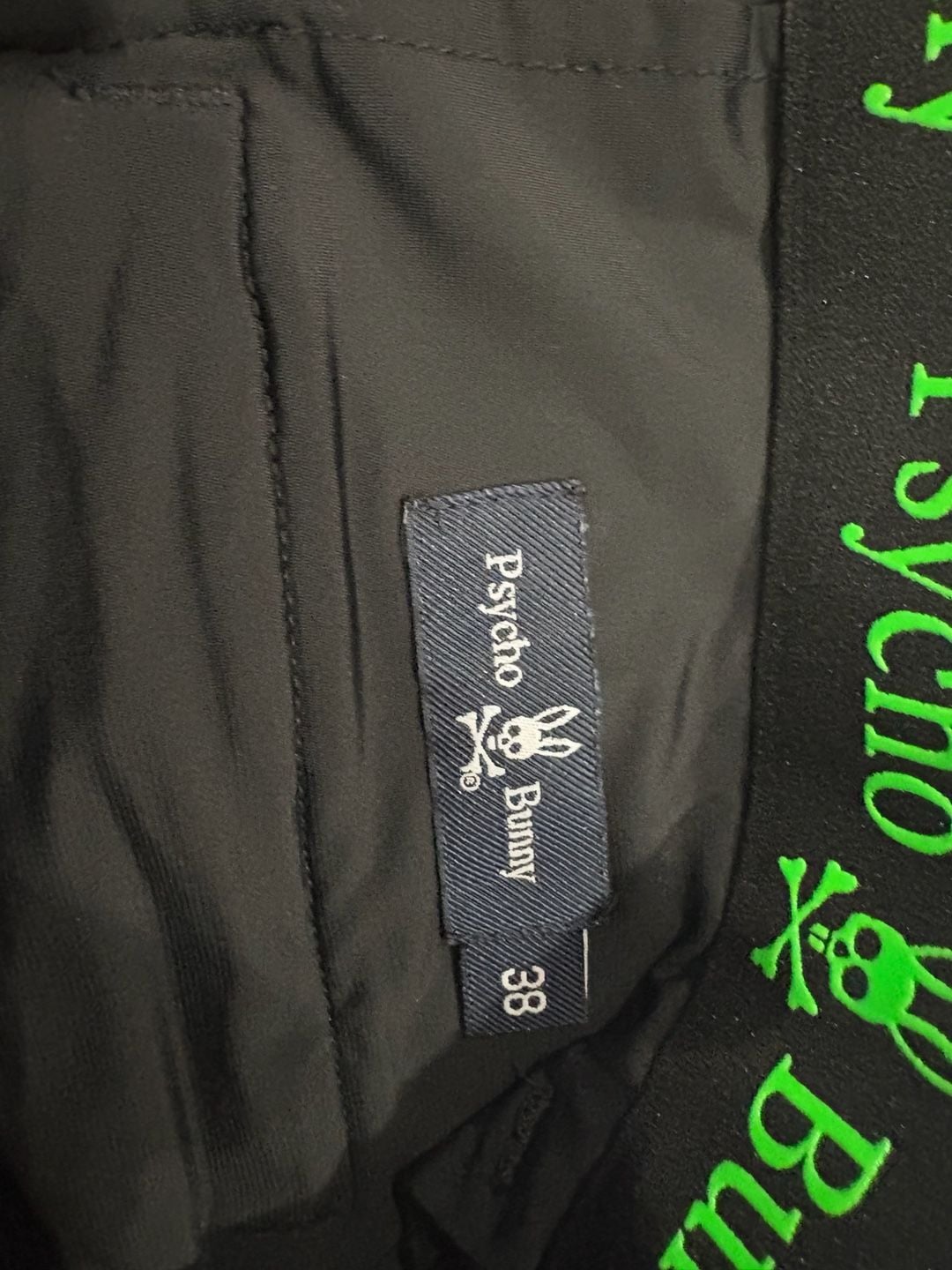 Psycho Bunny Golf Pants Mens 38 Black Stretch Flat Front Performance 28.5 Inseam 6