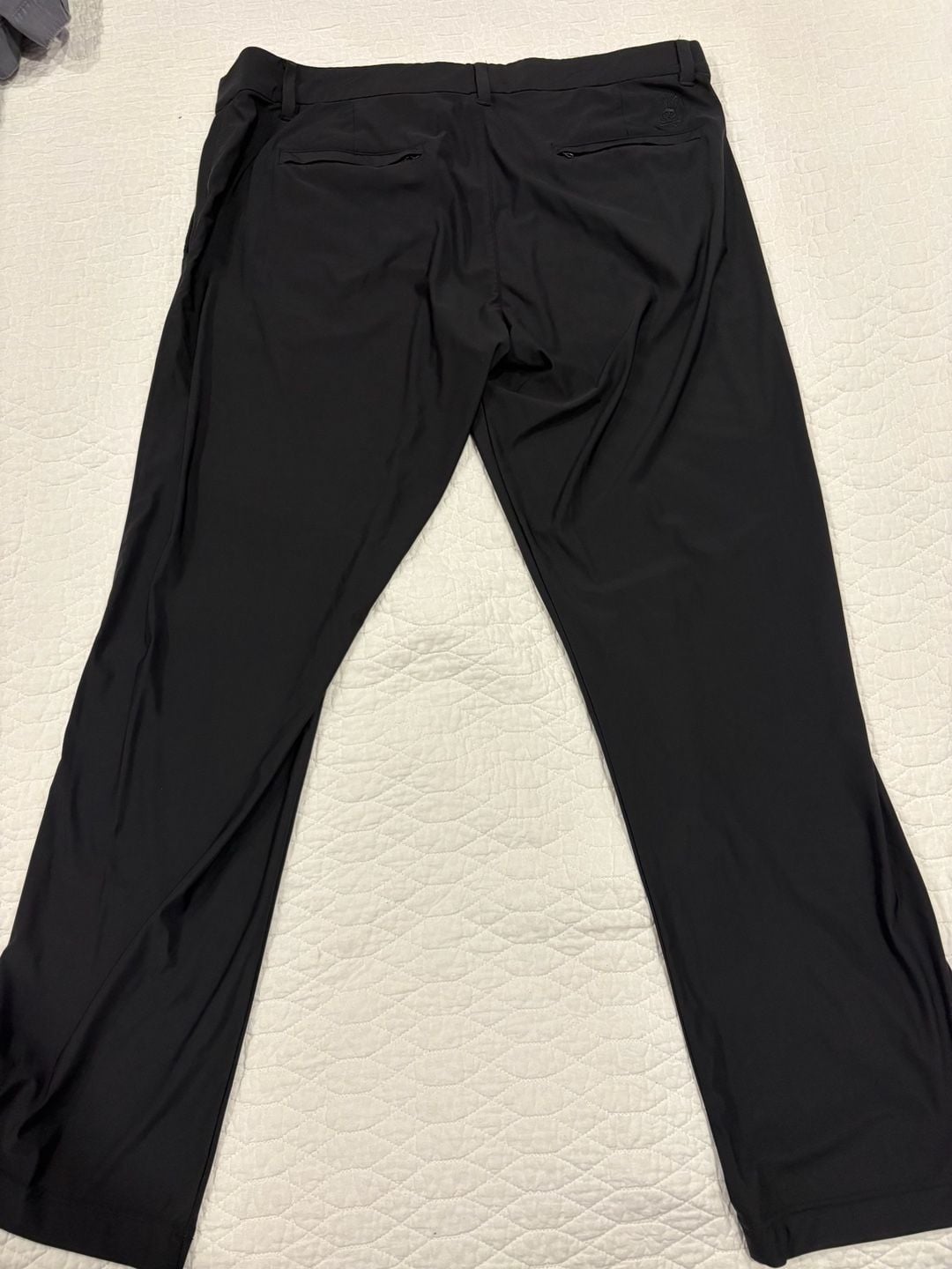 Psycho Bunny Golf Pants Mens 38 Black Stretch Flat Front Performance 28.5 Inseam 8