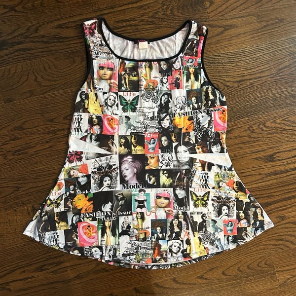 Blush Magazine Print Tank Top Dress Size 3X