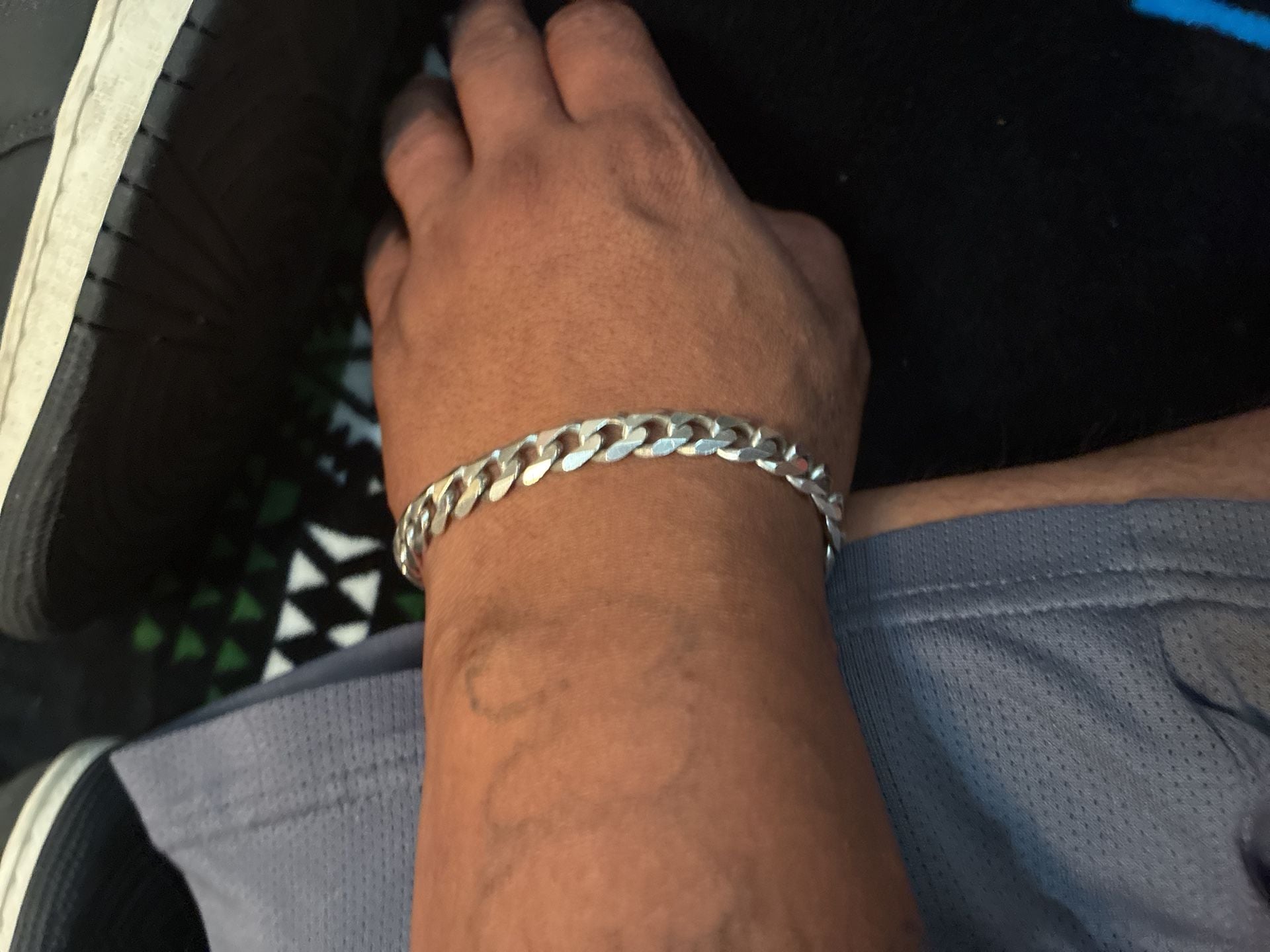 Vintage Sterling Silver Curb Link Unisex Bracelet - 2