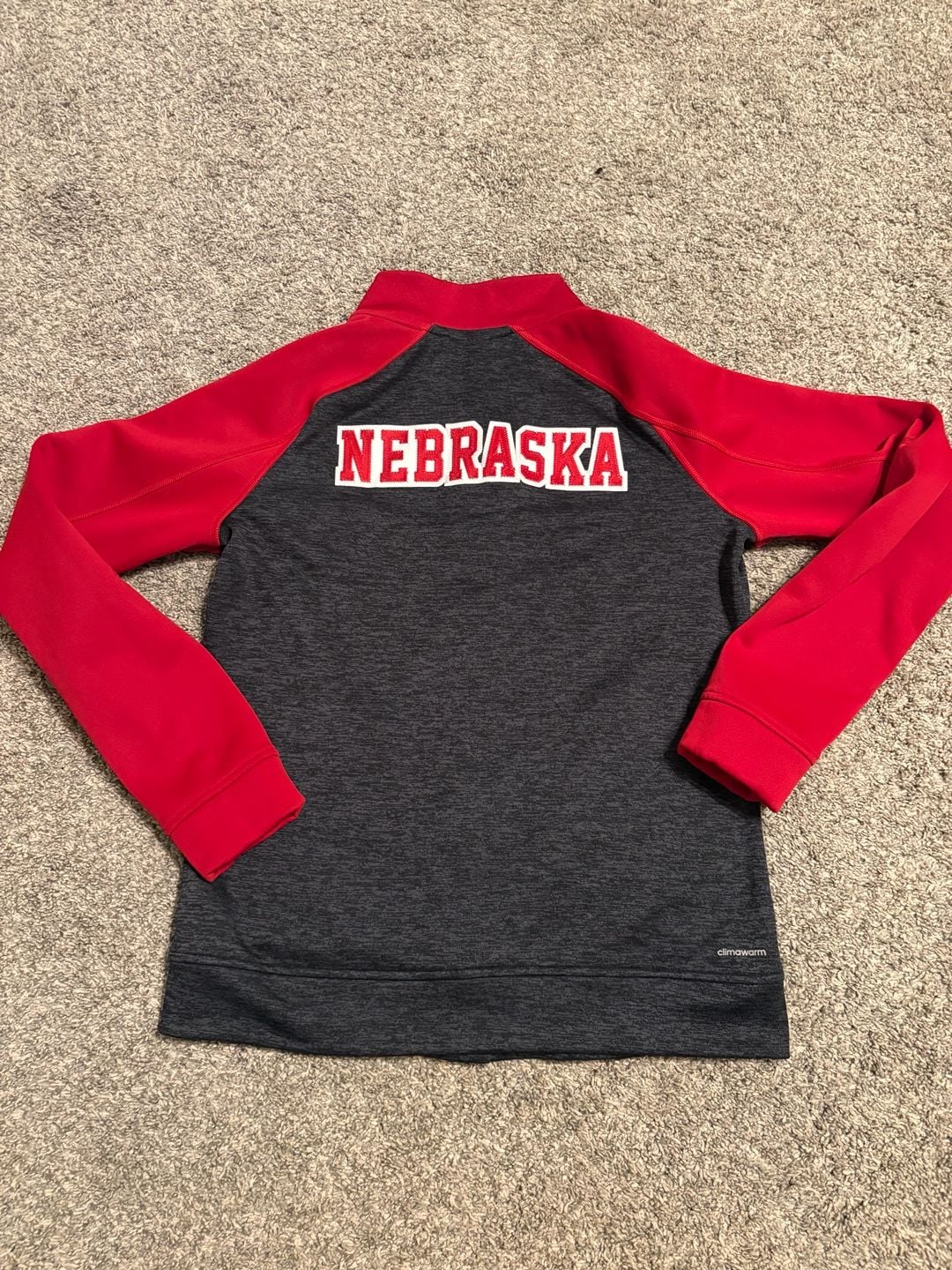 Adidas Nebraska Cornhuskers Varsity Jacket Size S Gray Red Climawarm 6