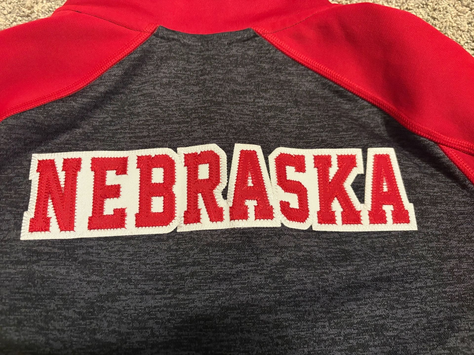 Adidas Nebraska Cornhuskers Varsity Jacket Size S Gray Red Climawarm 8