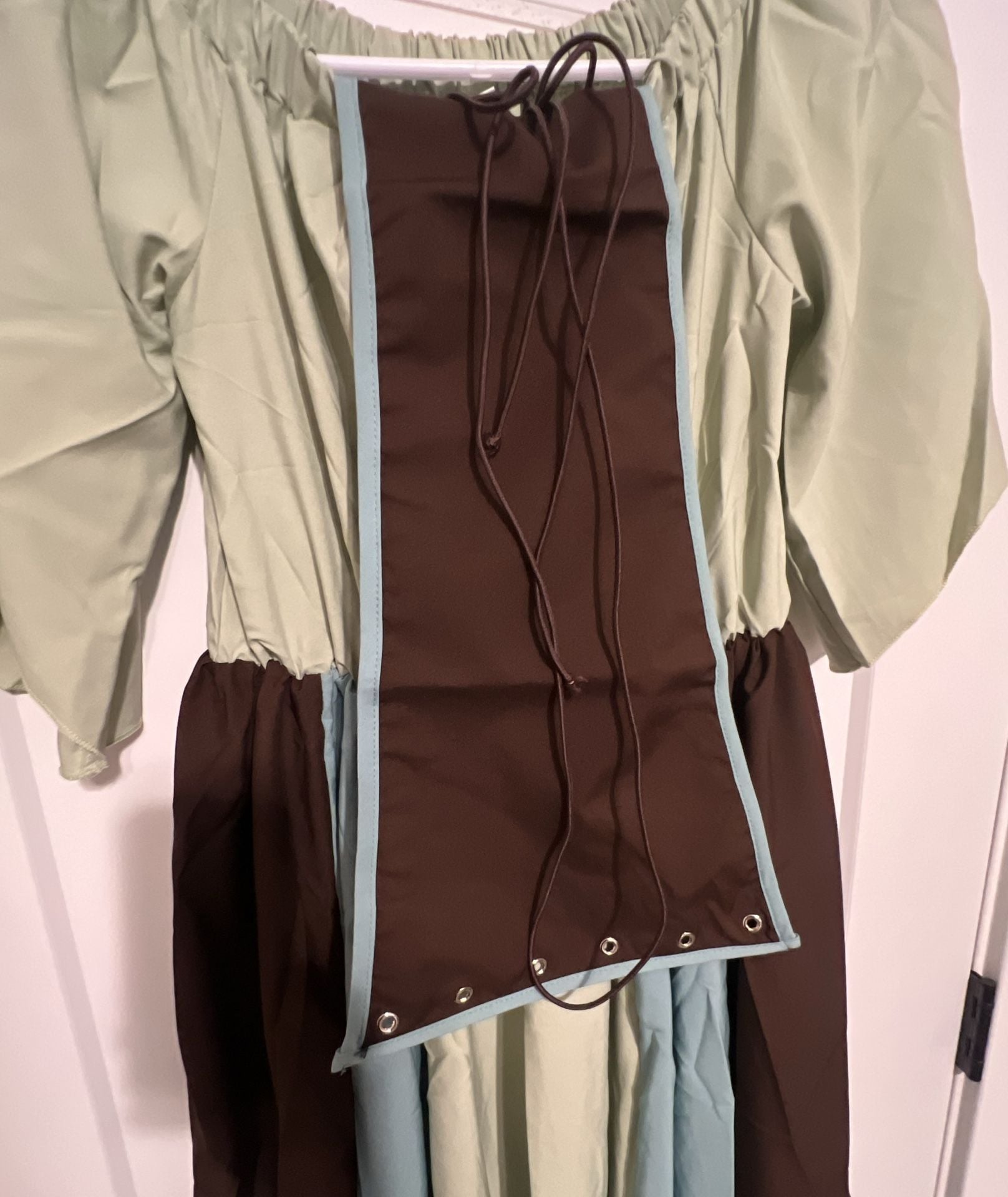 Generic Medieval Renaissance Dress Size S Green Brown Cosplay Costume 7