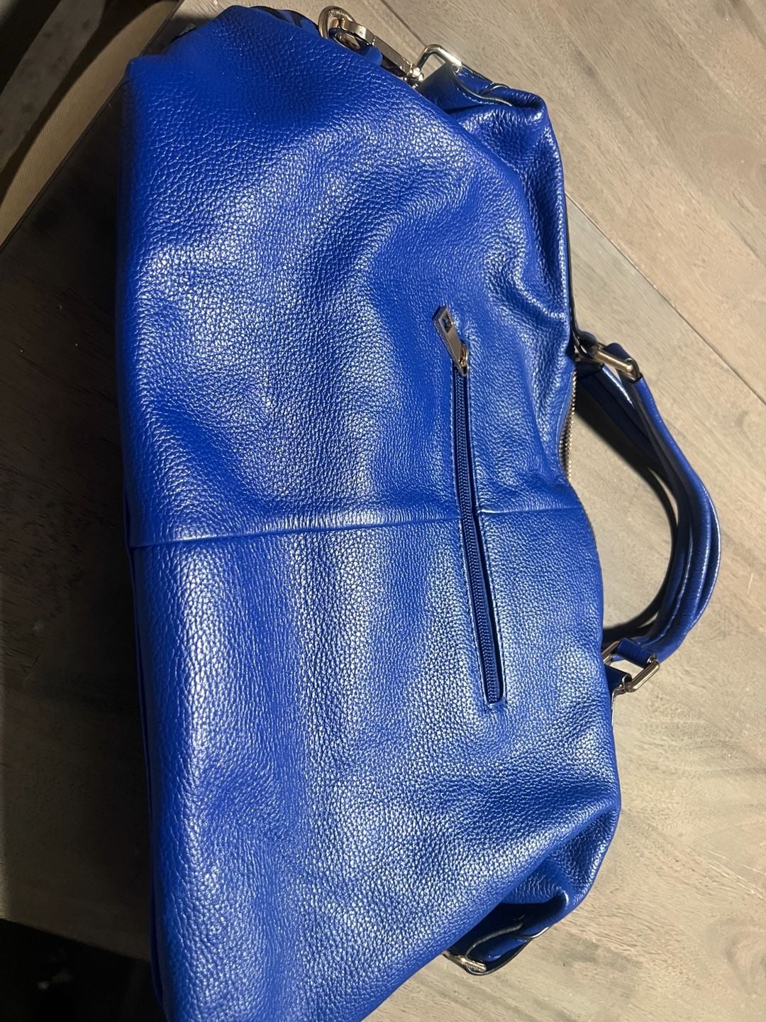 Ora Delphine Royal Blue Leather Shoulder Bag Satchel 3