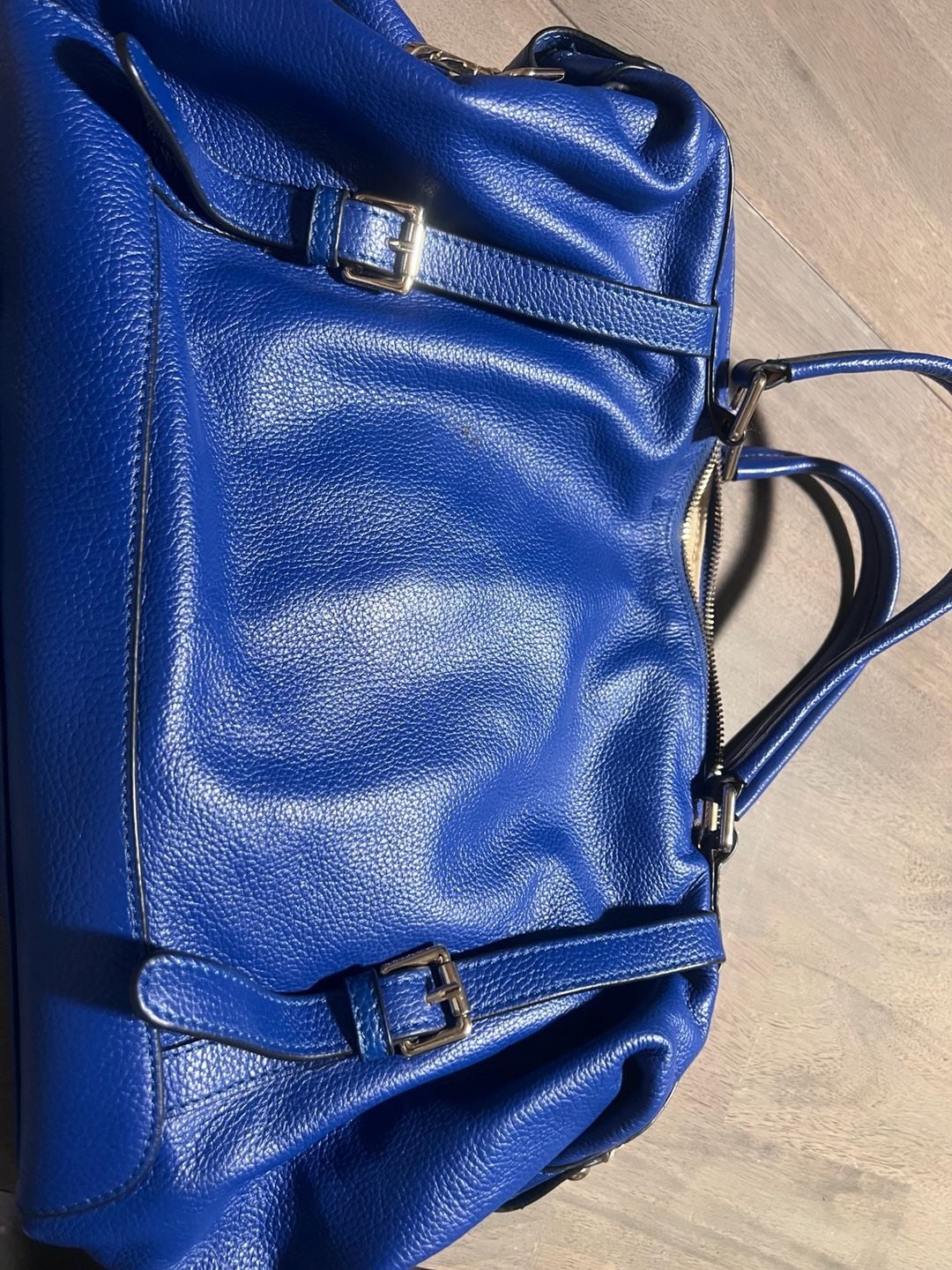 Ora Delphine Royal Blue Leather Shoulder Bag Satchel 4