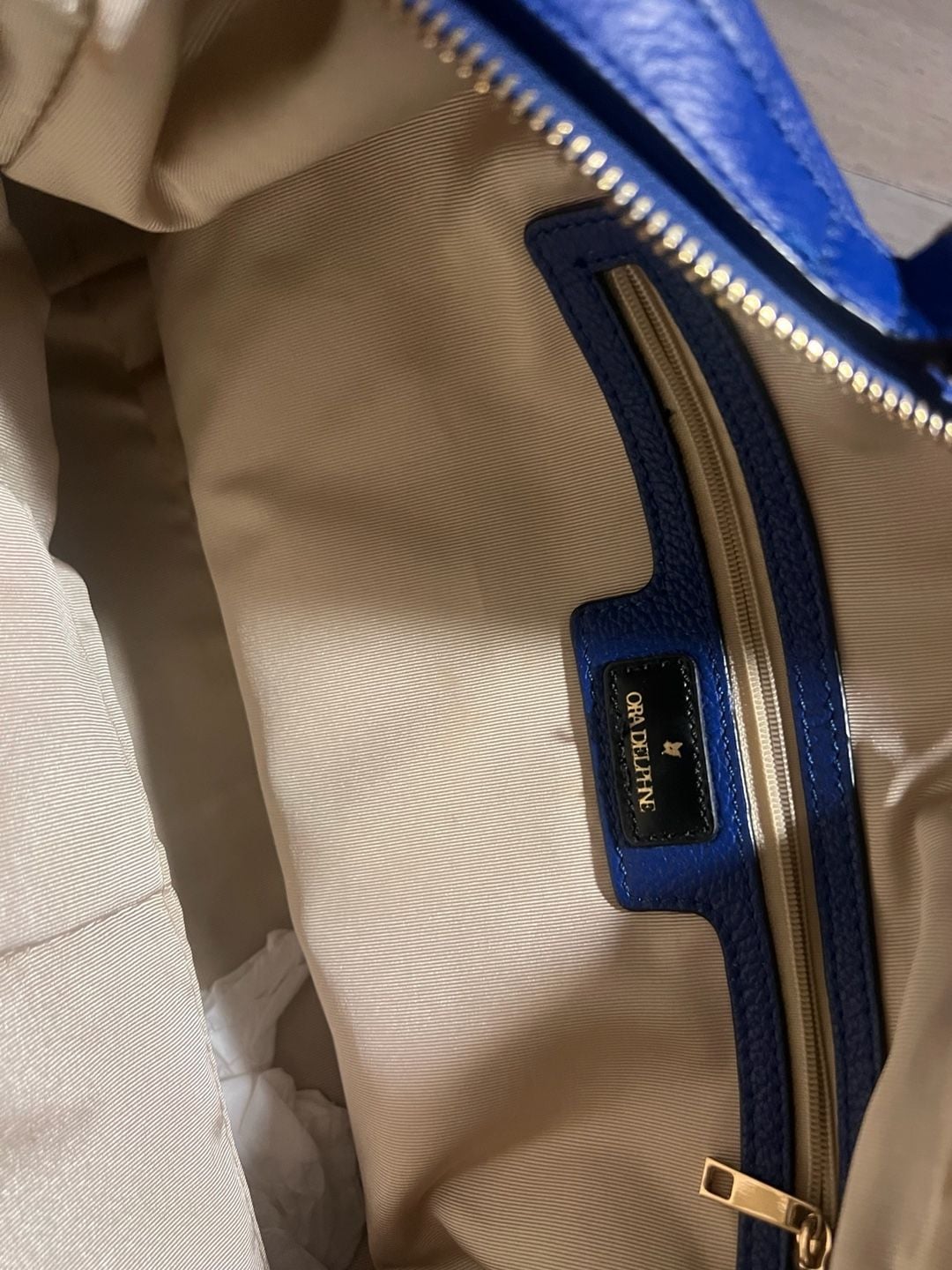 Ora Delphine Royal Blue Leather Shoulder Bag Satchel 6