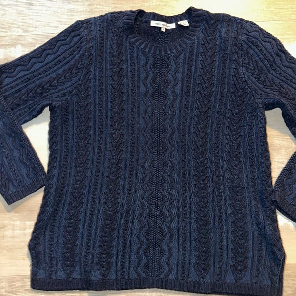 Eight Eight Eight Cable Knit Sweater Size L Blue Cotton