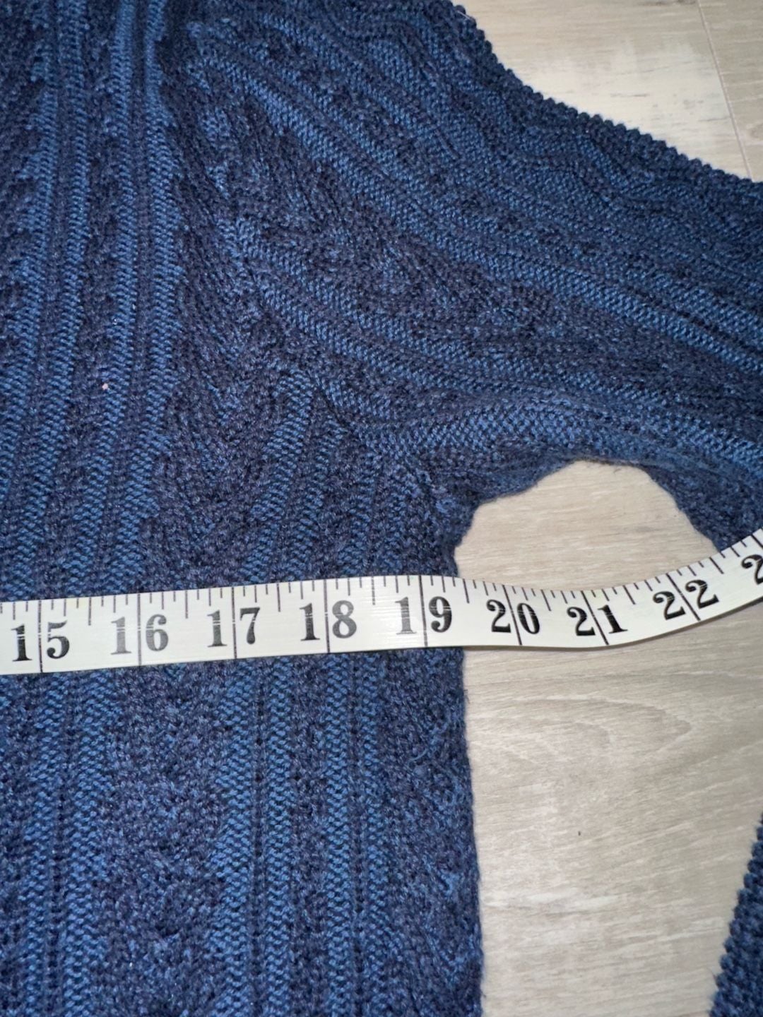 Eight Eight Eight Cable Knit Sweater Size L Blue Cotton 6