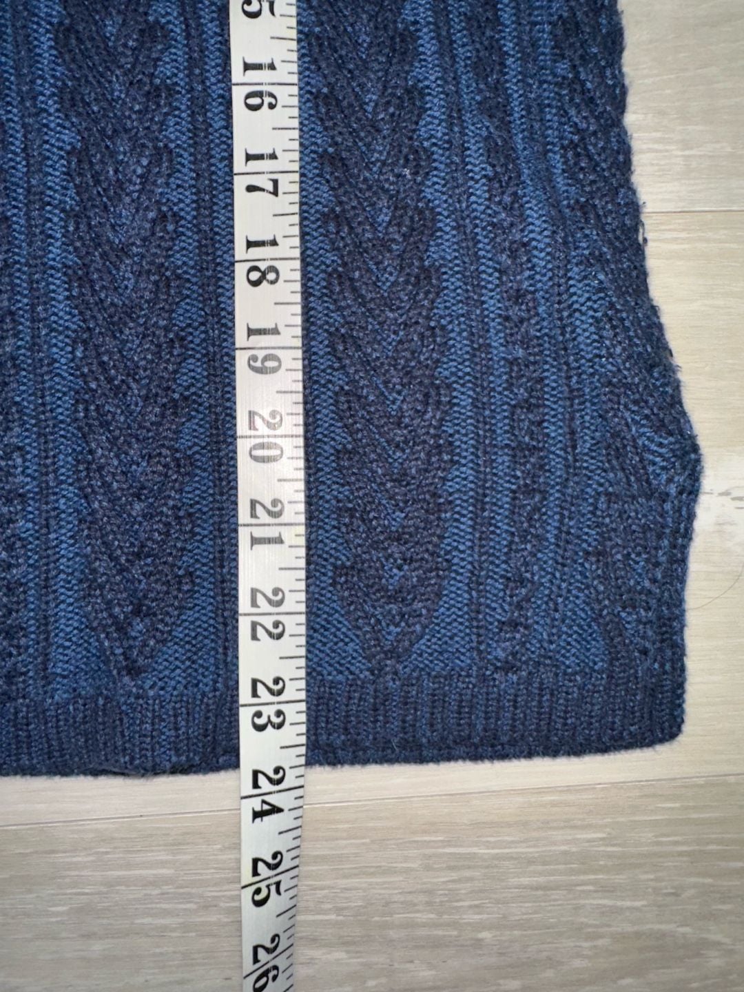 Eight Eight Eight Cable Knit Sweater Size L Blue Cotton 7