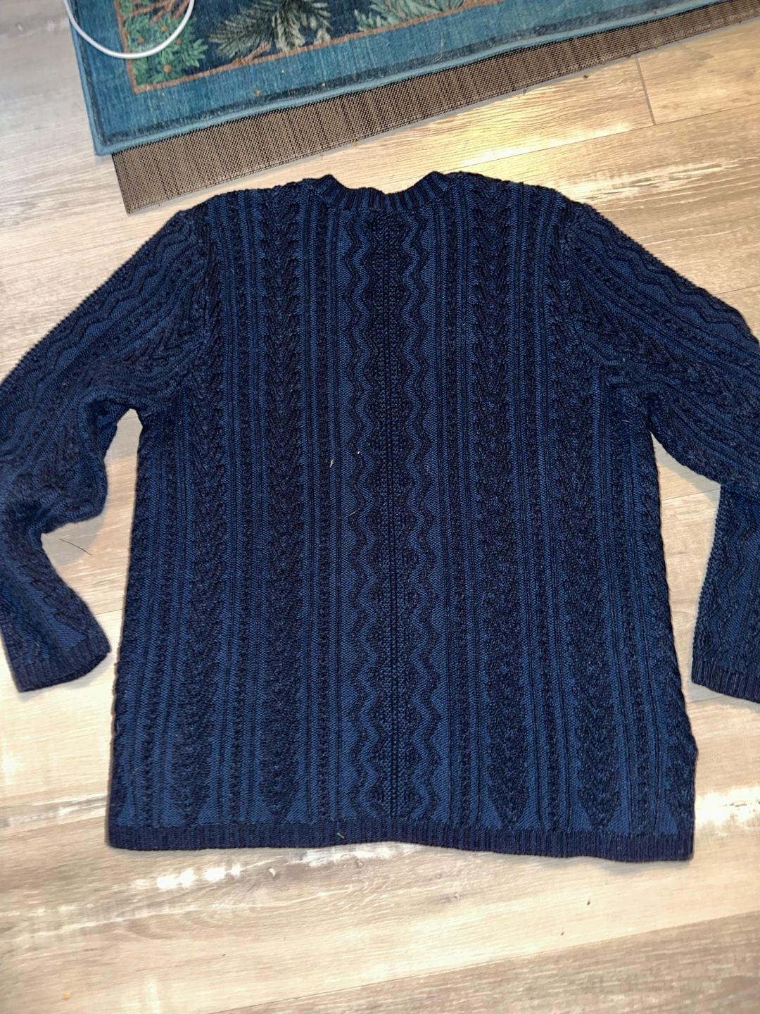 Eight Eight Eight Cable Knit Sweater Size L Blue Cotton 8